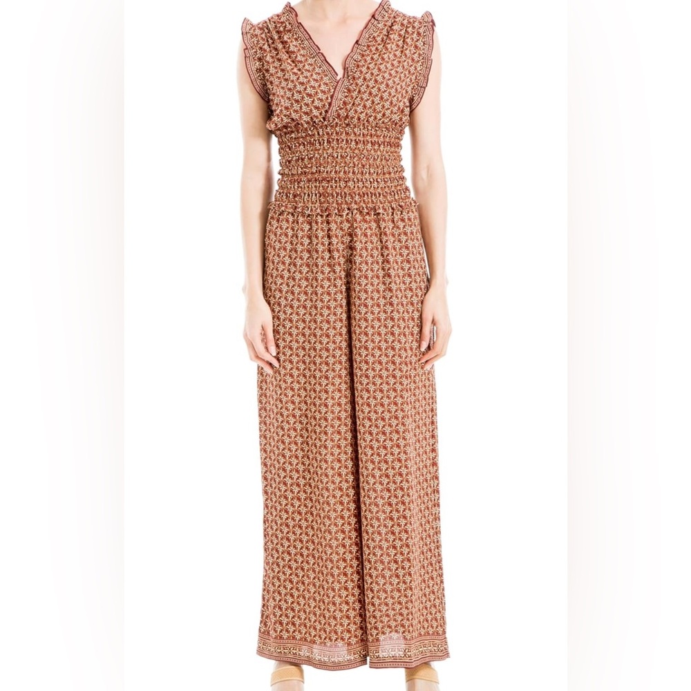 Elegant Brown/Red Jumpsuit
